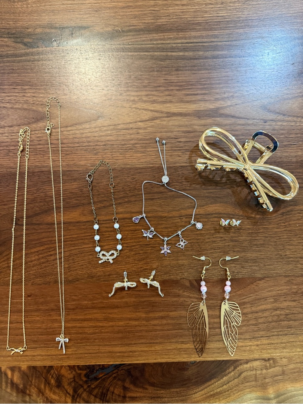 SHEIN Bundle Bows and Butterfly Jewelry set-EUC